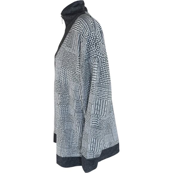 Cuddl Duds Comfortwear Half-Zip Henley Pullover CharclWoodBlock 1X NWOT Fall - Picture 2 of 10